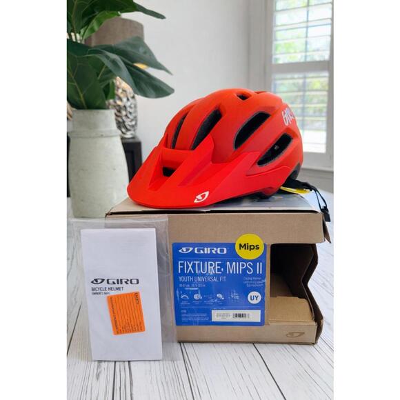 Giro Fixture MIPS II Youth Bike Helmet Red New Open Box Cycling Helmet